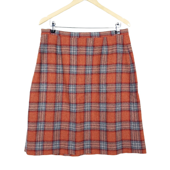 Pendleton Dresses & Skirts - Pendleton Womens Red Plaid Tartan Skirt 12 Virgin Wool Pleated Zip Up Closure
